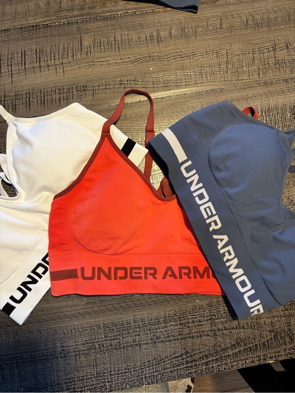 Under Armour Red, Blue & White Sports Bra Set Size XL
